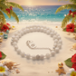 Necklace with Christmas ocean and palm background