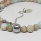 Lovely Sky Blue Jasper, Quartz and Silver Hematite Necklace