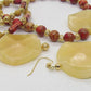 Dazzling Oranges, Tans, and Yellow Mixed Pattered Wood Beads in This Tropical Show Necklace, One-of-a-Kind-handcrafted by Artistry Jewelry