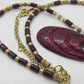 Enchanting Dark Burgundy, Fossil, Crystal, Chain, and Bead, One-of-a-Kind Necklace - handcrafted by Artistry Jewelry