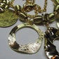 Beautiful Geo Circles of Gold and Rhinestones Necklace, One-of-a-Kind-handcrafted by Artistry Jewelry