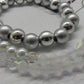 Beautiful Pearl Silver Beads with Graphic Crystals, One-of-a-Kind, Beaded Necklace - handcrafted by Artistry Jewelry