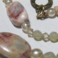 Perfect Natural Redline Marble, Sand Opal Crystals, and Druk pearl beads, Two-strands, Beaded Necklace Set-crafted by Artistry Jewelry