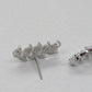 Exquisite Silver Cubic Zirconia Leaf Drop Earrings