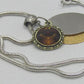 Smokey Topaz Rivoli Pendant, and Silver Snake Chain Necklace- by Artistry Jewelry