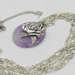 Fabulous Amethyst Stone and Sterling Silver bail, Figaro Chain Necklace
