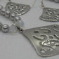 Beautiful Air Blue Opal Crystals, Silver Pendant, and Rhinestones, One-of-a-Kind, Beaded Necklace Set-crafted by Artistry Jewelry