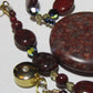 Lovely Jet Bicone Crystals, Red Feldspar, and Cubic Zirconia, One-of-a-Kind, Beaded Necklace Set-handcrafted by Artistry Jewelry