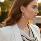 Lovely Crystal and Pearl Hanging Ear Jackets
