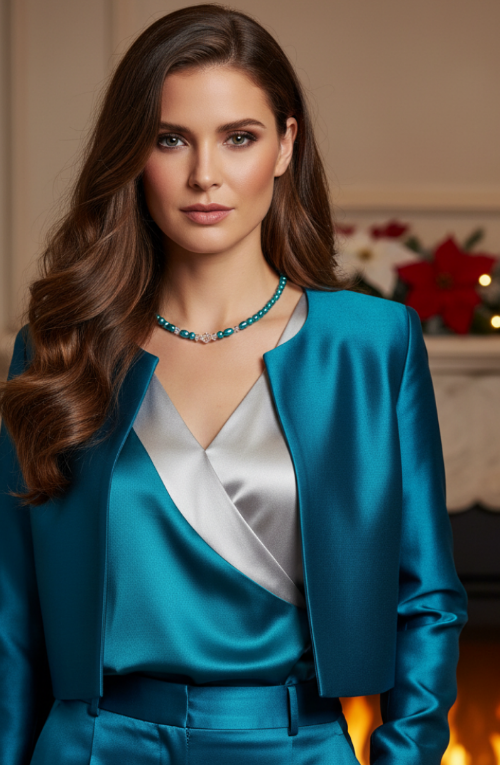 Gorgeous Turquoise, Crystal and Silver Necklace